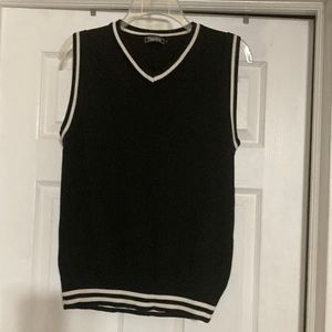 Men’s Black Vest size small with white trim
